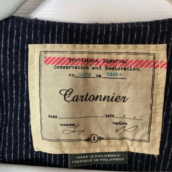 Anthropologie Cartonnier Pinstripe Flare Sleeve Blazer Size 4 - Picture 4 of 5